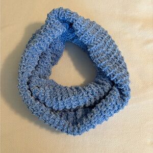 Light Blue Handmade Soft Knitted Infinity Scarf